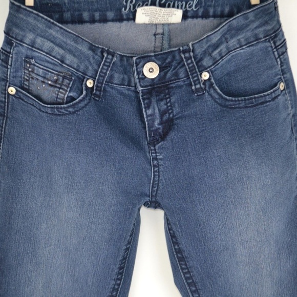 Red Camel Juniors Low Rise Skinny Blue Jeans, Stretch Dark Wash Denim Size 7 - Picture 5 of 8